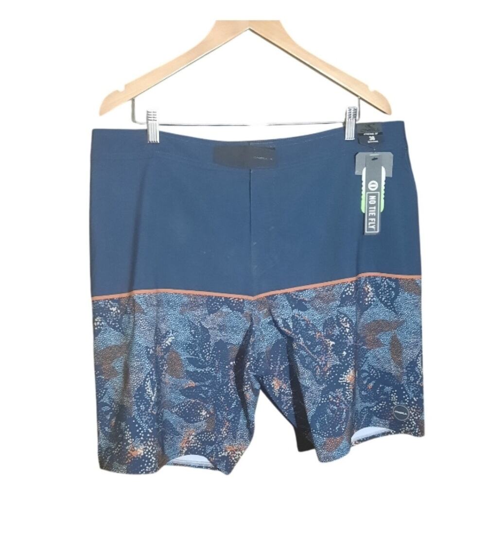 O'Reilly Men's Navy and Patterned Hyperfreak Board Shorts Size 38 NWT
